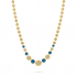 MARCO BICEGO Jaipur - 18kt gouden halsketting met diamant en Londen blue topaas - 18825