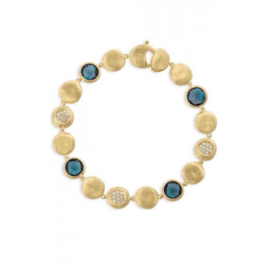 MARCO BICEGO Jaipur - 18kt gouden armband met Londen Blue Topaas en diamant - 19244