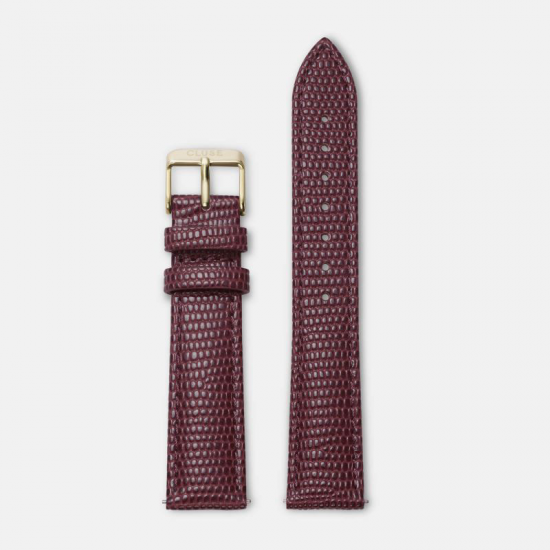 La Bohème lederen band Burgundy Lizard/Gold - 19672