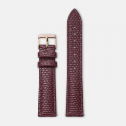 La Bohème lederen band Burgundy Lizard/rose gold - 19712