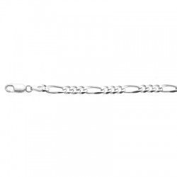 zilveren figaro ketting - gerhodieerd - 45 cm - 19894