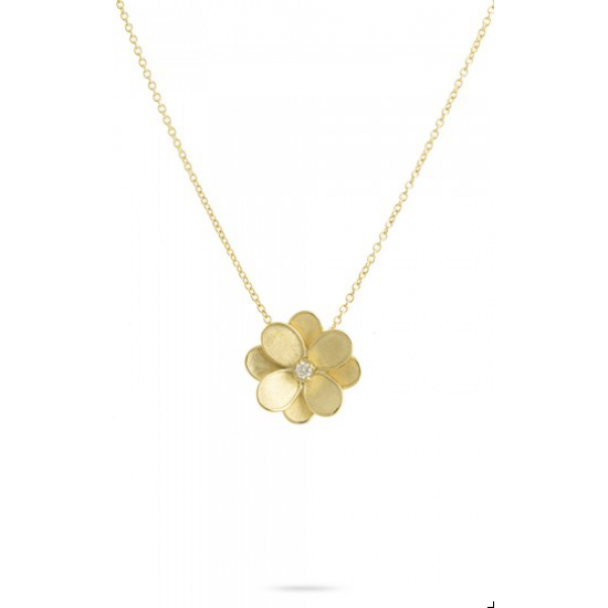 MARCO BICEGO LUNARIA PETALI Collectie - 18kt geel gouden halsketting met hanger en diamant 0.08ct - 20357