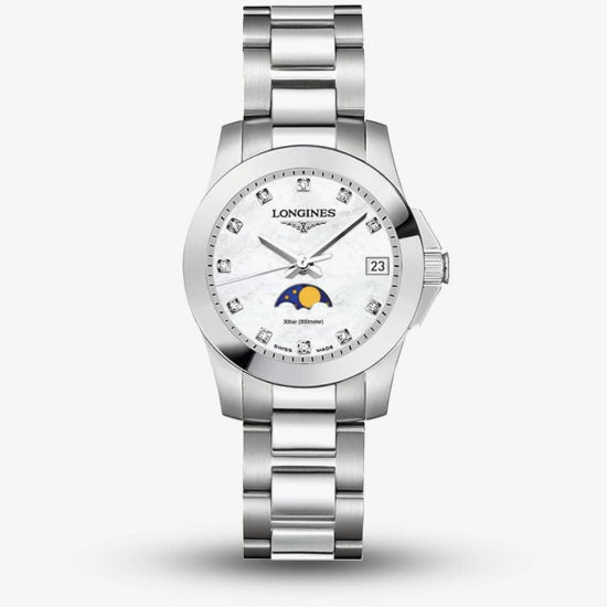 LONGINES Conquest dames uurwerk met batterij, datum en maanstand - 20431
