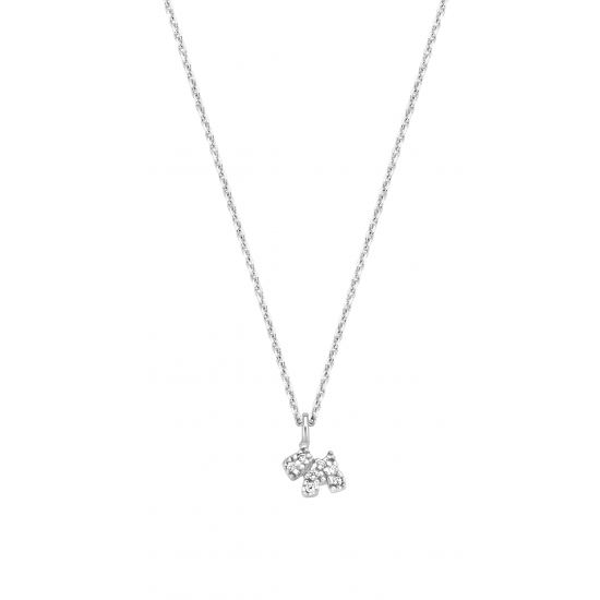 NAIOMY PRINCESS ZILVEREN HALSKETTING MET HANGER - Hondjes bezet met zirconium - 20578