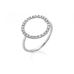 18KT WIT GOUDEN RING MET BRILJANT 0.21ct - 20745