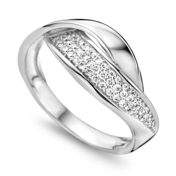 18KT WIT GOUDEN RING MET BRILJANT 0.21ct - 21038