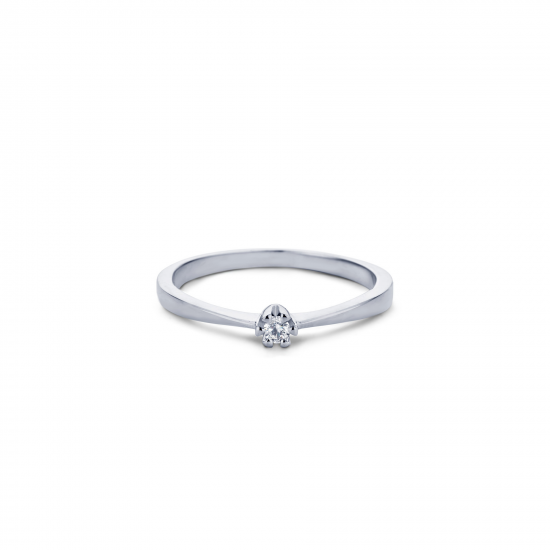 18kt wit gouden ring met diamant 0.03ct - 21141