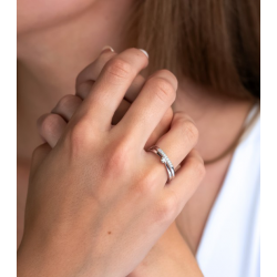 18kt wit gouden ring met diamant 0.03ct - 21141