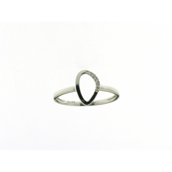 18KT WIT GOUDEN RING MET BRILJANT 0.03ct - 21400
