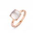 ONE MORE 18kt rose gouden ring met witte topaas op parelmoer - 21410