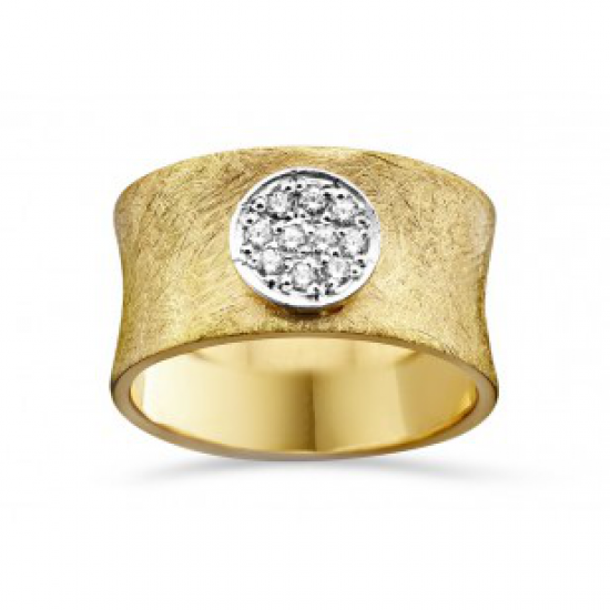 18kt bicolore gouden ring met briljant 0.15ct - 21516