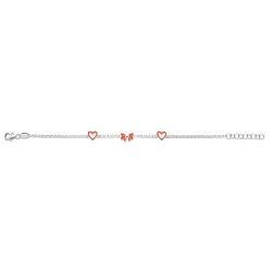 NAIOMY PRINCESS zilveren armband  - hartjes + strikje - 21716