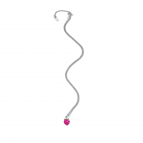 NONA MINI ME ZILVEREN KETTING MET AARDBEI HANGER - 21722