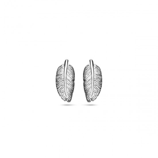 Zilveren oorringen - pluimpje - 21920
