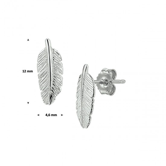 Zilveren oorringen - pluimpje - 21920