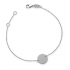18KT WIT GOUDEN ARMBAND MET ROND GRAVEERPLAAT - 22345