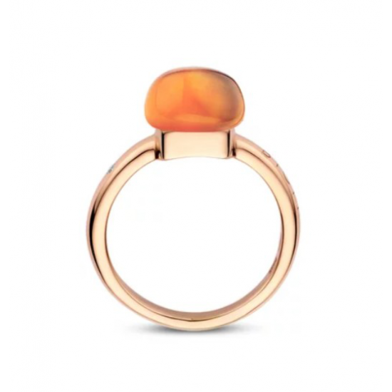 BIGLI Mini Sweety - 18kt rose gouden ring met madeira citrien 6ct, parelmoer en diamant 0.02ct - 22363