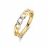 18kt Bicolor gouden ring met briljant 0.03ct - 22421