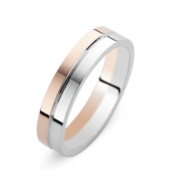 DUO 18kt bicolor gouden trouwring - 22518