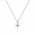 18kt witgouden halsketting met diamanten kruisje 0.06ct - 22540