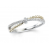 18kt Bicolor gouden ring met briljant 0.06ct - 22550