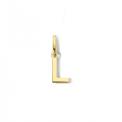 NAIOMY zilveren hanger - Letter L geel verguld - 23152