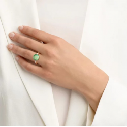 BIGLI Mini Sweety - 18kt rose gouden ring met limoenkwarts, groene aventurijn, parelmoer 6ct en diamant 0.02ct - 23320