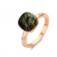 BIGLI Mini Sweety - 18kt rose gouden ring met rutielkwarts met onyx - 23322