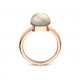 BIGLI Mini Sweety - 18kt rose gouden ring met rutielkwarts met onyx - 23322
