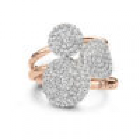 BIGLI Mini Leaves - 18kt bicolor gouden ring met diamant 0.38ct - 23385