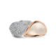 BIGLI Mini Leaves - 18kt rose gouden ring met bergkristal en parelmoer - 23386