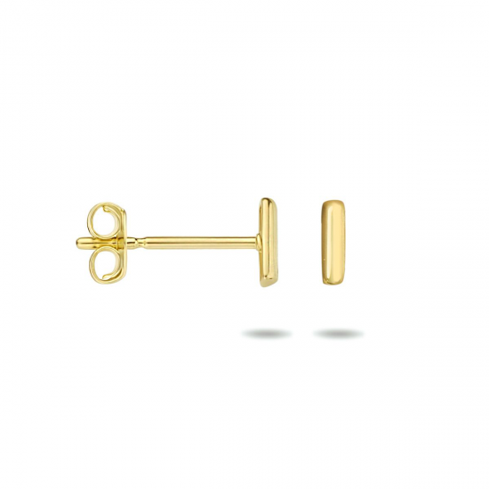 14kt geel gouden oorringen - staafjes - 23404