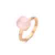 BIGLI Mini Sweety - 18kt rose gouden ring met robijn roze kwarts + parelmoer 6ct en diamant 0.02ct - 23468