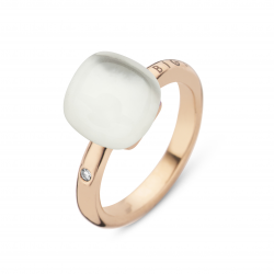 BIGLI Mini Sweety - 18kt rose gouden ring met bergkristal diamant 0.02ct - 23469