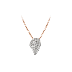 BIGLI Mini Leaves - 18kt rose gouden halsketting met diamanten hanger 0.22ct - 23518