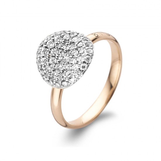 BIGLI Mini Leaves - 18kt bicolor gouden ring met diamant 0.60ct - 23521