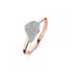 BIGLI Mini Leaves - 18kt bicolor gouden ring met diamant 0.22ct - 23522