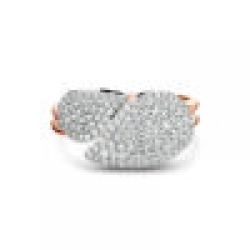 BIGLI Mini Leaves - 18kt bicolor gouden ring met diamant 0.22ct - 23522