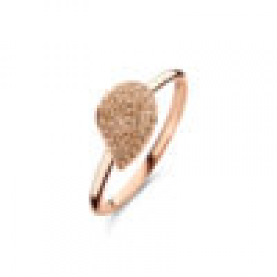 BIGLI Mini Leaves - 18kt rose gouden ring met bruine diamant 0.22ct - 23525