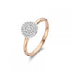 BIGLI Mini Leaves - 18kt bicolor gouden ring met diamant 0.27ct - 23527