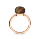 BIGLI Mini Sweety - 18kt rose gouden ring met bergkristal met tijgeroog 6ct en diamant 0.02ct - 23582