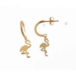18kt geel gouden kinder oorringen - Flamingo - 23753