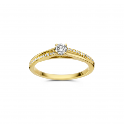 DULCI NEA - 18kt geel gouden ring met briljant 0.26ct - 23758