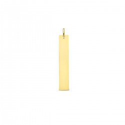 14kt geel gouden rechthoekige hanger - graveerplaat - 23855