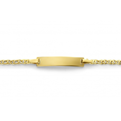18kt bicolore gouden armband met graveerplaat - 23918