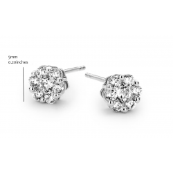 SILVER ROSE zilveren oorringen met zirconium - 2465