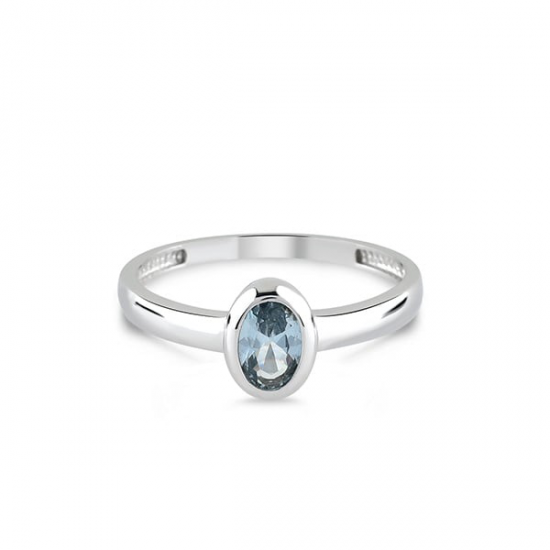 SWING JEWELS - 18kt witgouden ring met blauwe zirconium - 2530