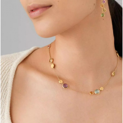 Marco Bicego Jaipur - 18kt geelgouden halsketting met kleurstenen - 2585