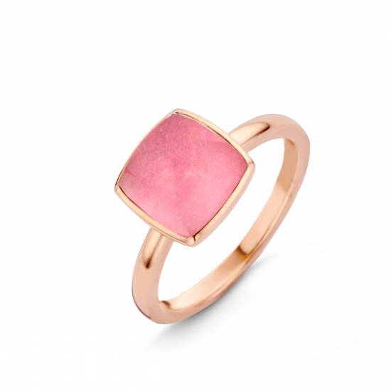 ONE MORE - 18kt roodgouden ring met kwarts, rhodochrosiet en parelmoer 3.5ct - 2913