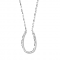 18kt gouden ketting met hanger bezet met diamant 0.19ct - 2936